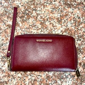 Michael Kors Maroon wristlet wallet